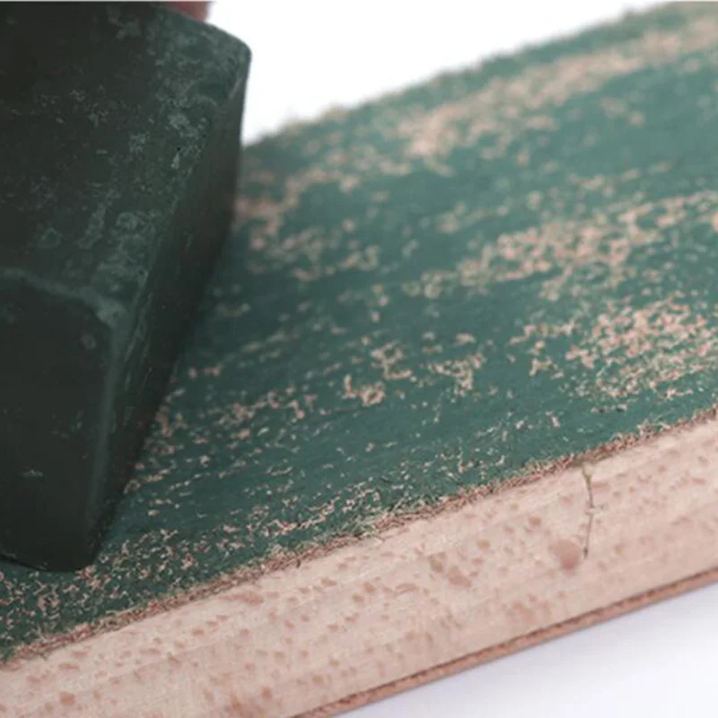 Wood Handle Leather Sharpening Strop Knife Razor Polishing Board With Polish Compound 2 Sided Made From Veg Tanned Cowhide