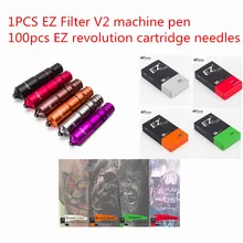 EZ фильтр V2 машинка для татуировки ручка и 100 шт. EZ Revolution картридж Иглы для татуировки комплекты для татуировки принадлежности для татуировки