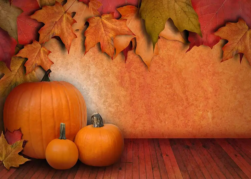 Halloween Calabaza Estudio Fotográfico de Fondo Piso De Madera