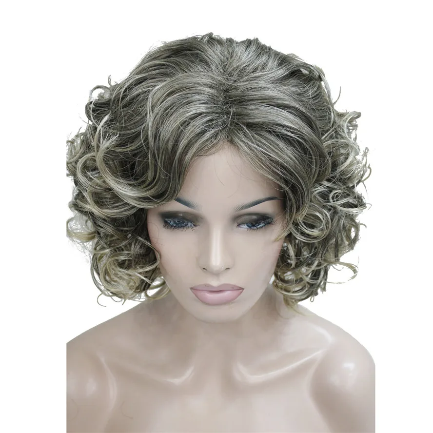 StrongBeauty женские парики натуральный пепельный блонд/коричневый Средний вьющиеся волосы синтетический полный парик