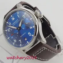 42mm corgeut Blue dial Super Luminous Power Reserve Leather Steel Case ST 2532 Automatic Movement mens Watch relogio masculino 42mm corgeut Blue dial Super Luminous Power Reserve Leather Steel Case ST 2532 Automatic Movement mens Watch relogio masculino