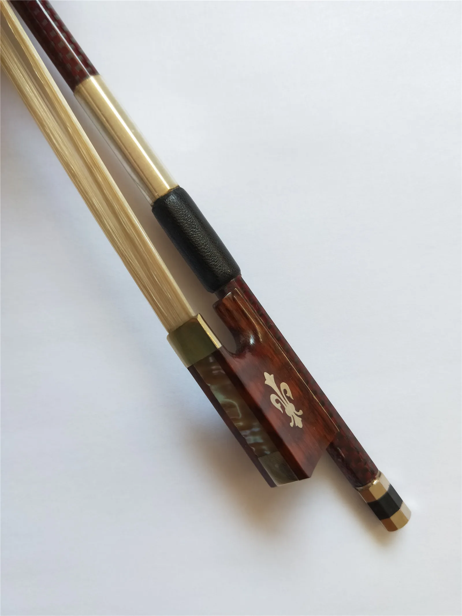 1 Pc Carbon Fiber Violin Bow Full Size Snake Wood Frog With Carved