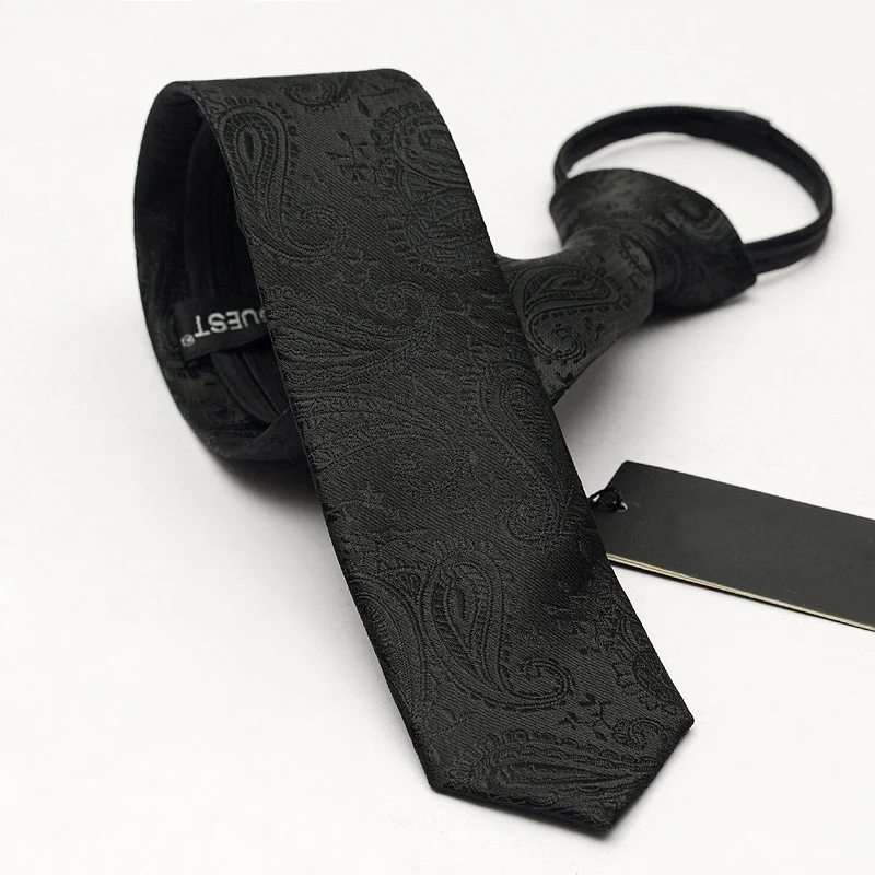 Best Brand 5CM Slim Ties for Men Fashion Simple Zipper Tie Male Formal