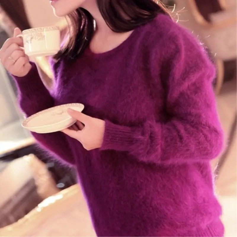 

100% mink cashmere sweater, women knitted sweater and pullover, pure mink cashmere sweater free transport T1710