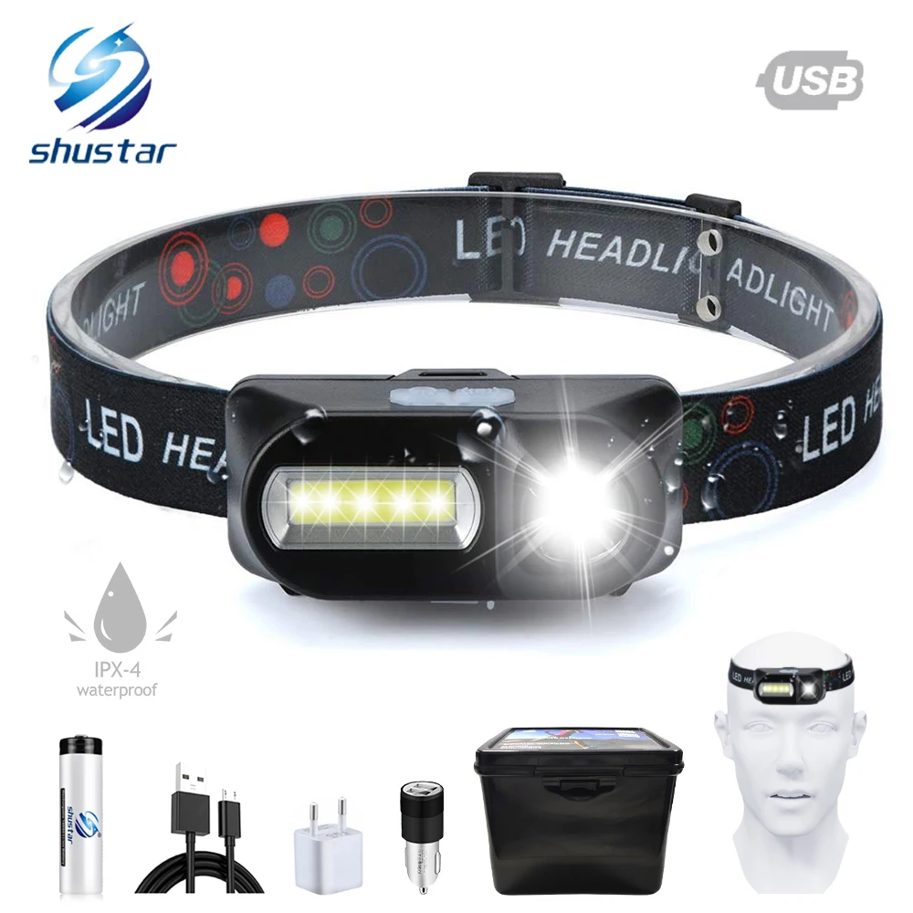 

Super bright USB rechargeable Bicycle light LED Bike Headlamp COB Work light 7 lighting modes Bike Front lamp Cycling lighting