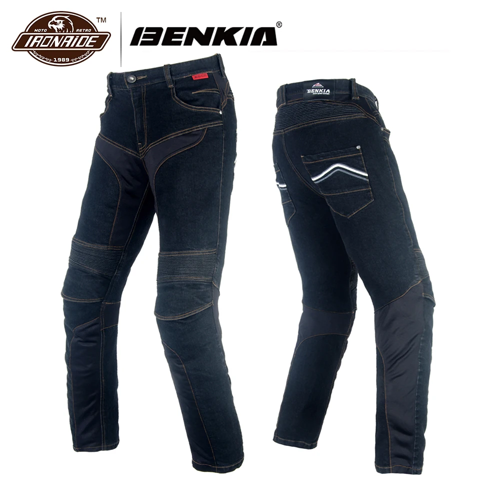 

BENKIA Men Motorcycle Racing Denim Pants Protective Moto Jeans Pantalon Motocross Pants