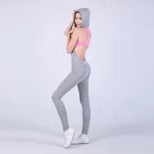 Женский цельный спортивный костюм розовый сетчатый с капюшоном кусок краситель серый женский бразильский стиль Фитнес гимнастический комбинезон комплект одежды