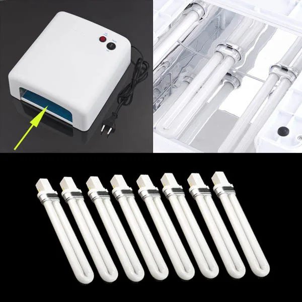 8pcslot 9W LED 365nm U shape 36w Nail Dryers Tools Light Bulb For UV Lamp Art Gel Polish Dryer Tube New Ultraviolet Lamps (3)