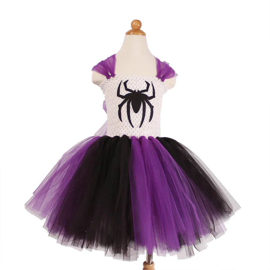Kartun Spider Pola Gadis Tutu Gaun Bayi Anak Princess Party Dress