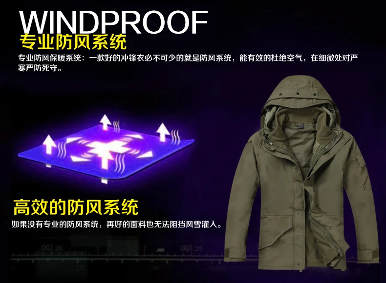 G8 Windbreaker Tactical Army Camouflage Coat, Warm Fleece inside, Military Jacket Waterproof Clothes, Men coat