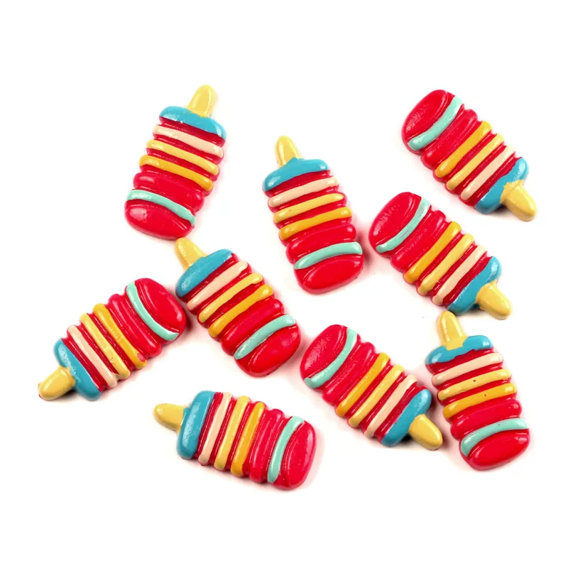 

LF 20Pcs Resin Ice Cream Decoration Craft Flatback Cabochon Embellishments For Scrapbooking Kawaii Cute Diy Accessories
