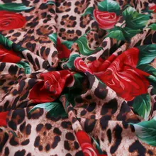 75D стрейч ткань для женщин платье, розовый леопард печатных полиэстер Одежда tissus au метр, мягкая ткань для платья швейный материал