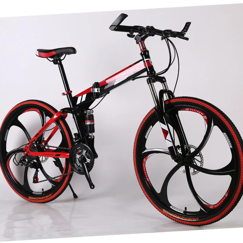 Discount 26-inch Folding Mountain Bike Driving Adult Variable Speed Double Shock Absorber Student Racing Cross-country Bicycle. 6