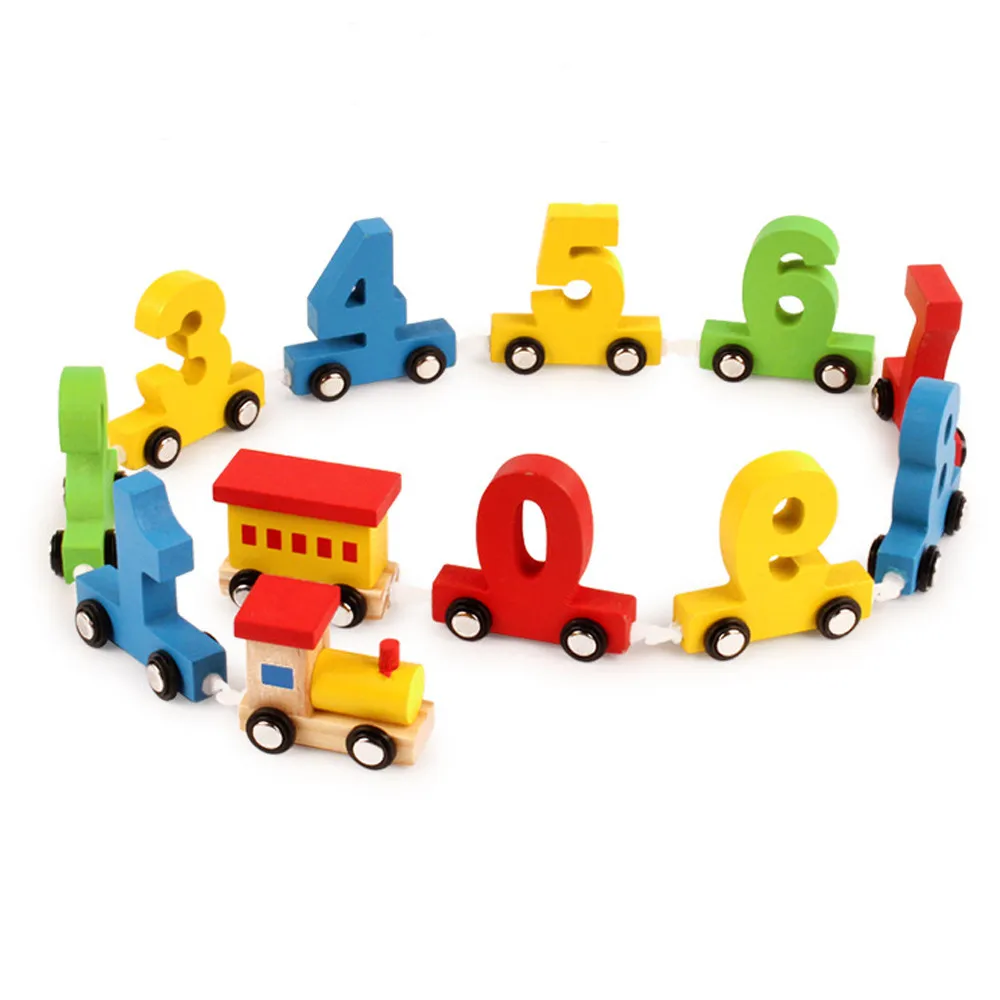 Kids Baby Wooden Train Wooden Number Learning Educational Toy Kids Baby Wooden education baby toys Children Christmas Gift