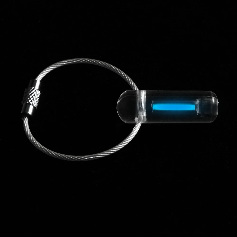 Многофункциональный походный Открытый EDC инструмент автоматический светящийся Тритий брелок зажим-Карабин брелок ночной само светящийся брелок для ключей - Цвет: Синий