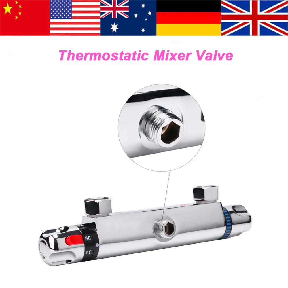 1 шт термостатический клапан, современный хромированный Термостатический смеситель для душа, сменный клапан, смеситель для ванны, смеситель для душа, смесительный клапан valvula