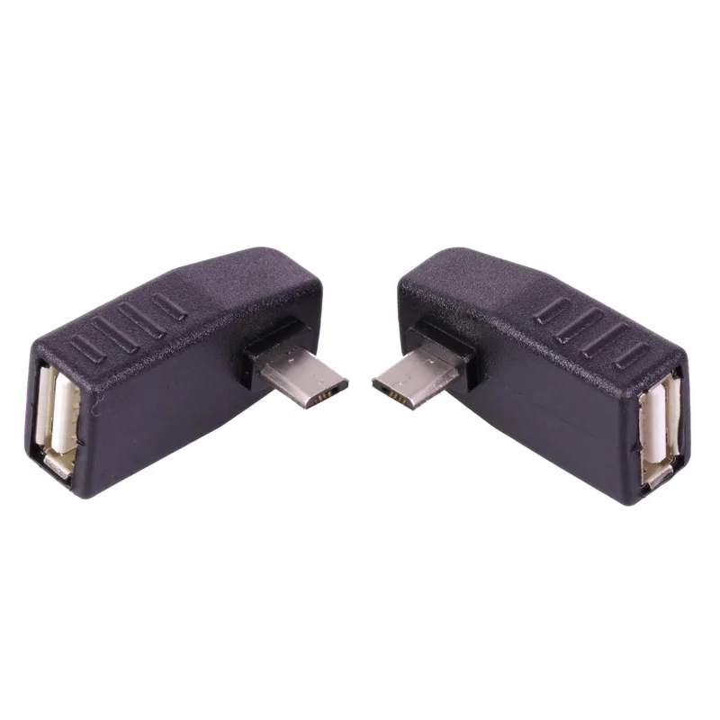5 шт. USB разъем Micro штекер к гнездовой адаптер 90 градусов локоть Расширенный