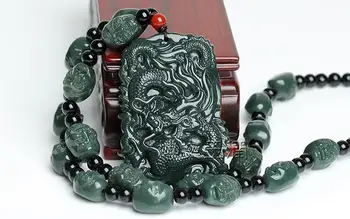

Xinjiang Hetian jade Pendant Maitreya jade dragon Hand Carved Jade Buddha Pendant / AAAAA