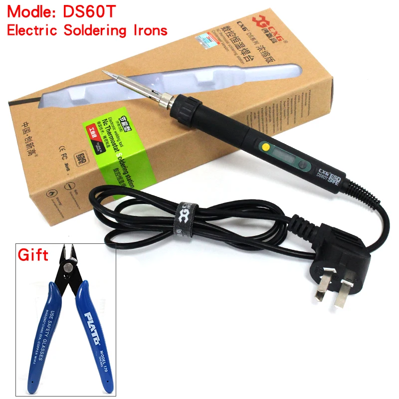 

CXG DS60T 220V 60W High Quality Iron Tip Same As GS60D Soldering Iron Welding Electric Tool Free Shipping