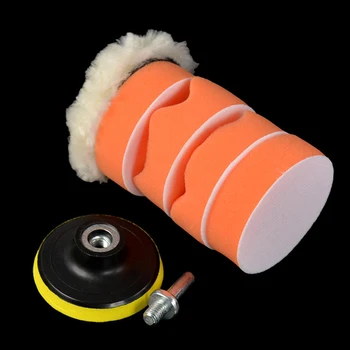 

7pcs/set 3" Car Polishing Pad Polishing Buffer Waxing Buffing Pad Drill Set Kit Car Polishing Sponge Wheel Kit Polisher