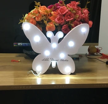 

Beauty Butterfly Decorative Wooden LED Letters Light - Batteries Operated (not Included) LED Marquee Sign - Light up Letters and