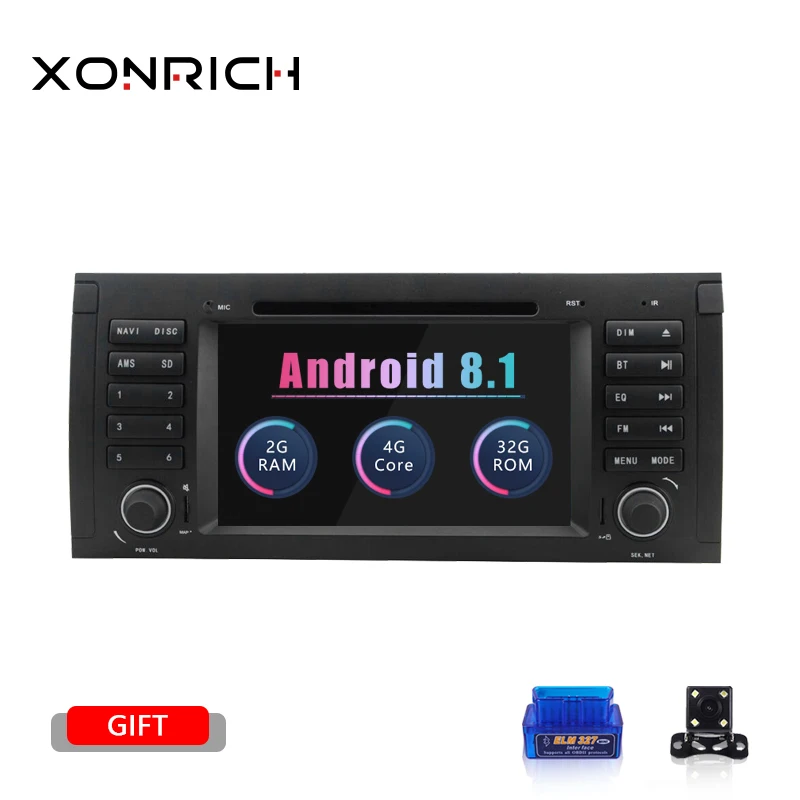 

1 din Android 8.1 Car DVD Player For BMW X5 E53 E39 GPS Stereo Audio Navigation Multimedia Screen Head Unit dvd automotivo 2 GB