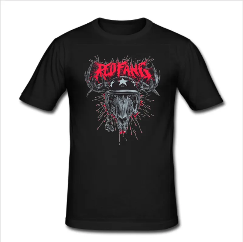 Design Your Own Shirt O Neck Short Red Fang Stoner Metal Band Design T