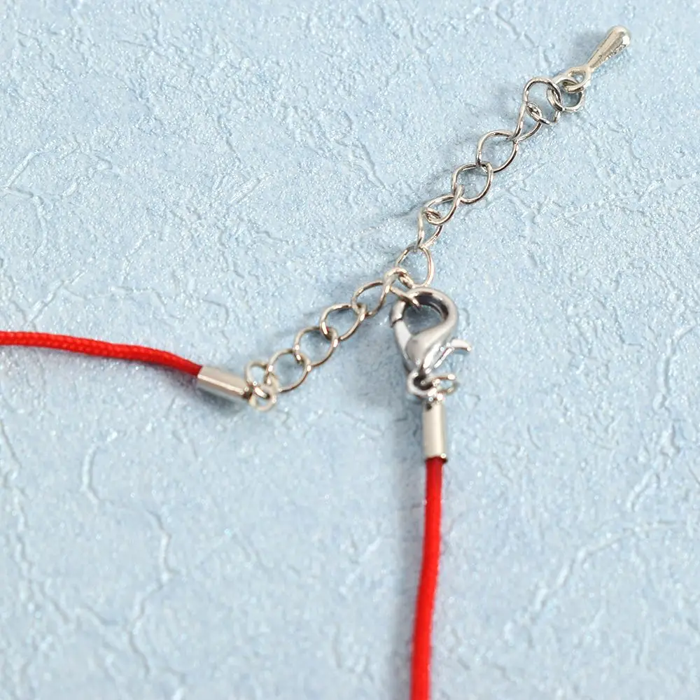 Женский браслет Lucky Red Cord веревочная нить с фианитом красный Канатный