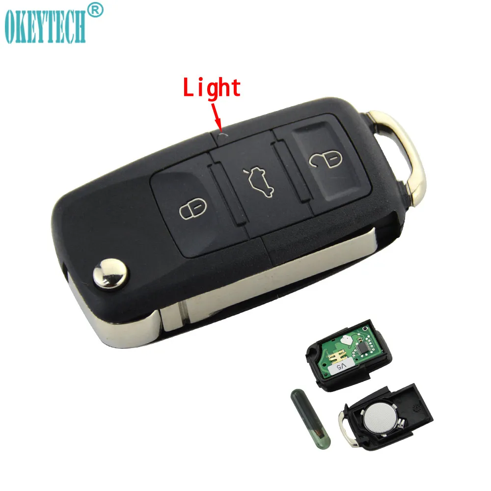 OkeyTech Автомобильный Дистанционный ключ для 1K0959753N 1K0959753 1K0959753G 5FA009263 10 V5 ID48 VW PASSAT b5 b6