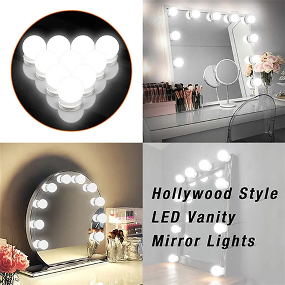 Kaleidoscopiq Jual Diy Gaya Hollywood Makeup Cermin Lampu Led Dengan Sentuhan Dimmer Power Supply Rantai Rias Untuk Berpakaian Meja Online Murah