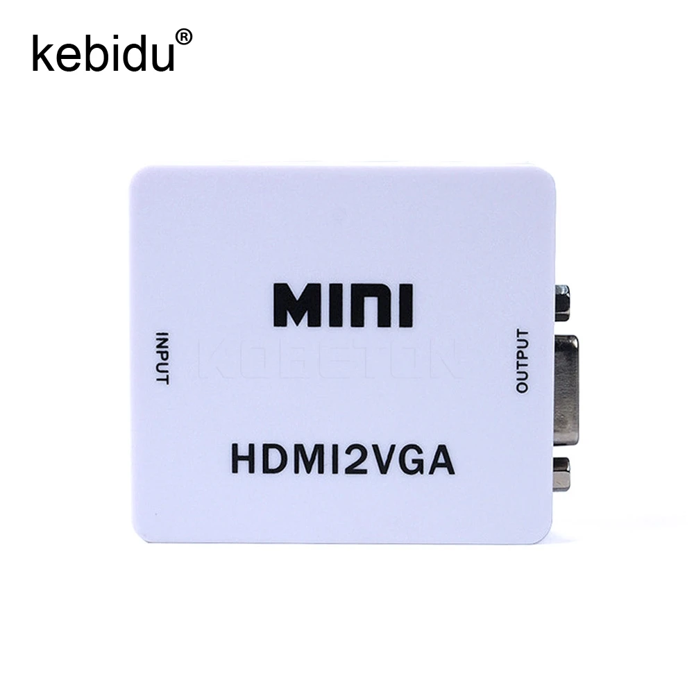 

Kebidu Mini HD 1080P HDMI to VGA Converter HDMI2VGA Adapter With Plug Audio Cable Connector For DVD PC Laptop to HDTV Projector