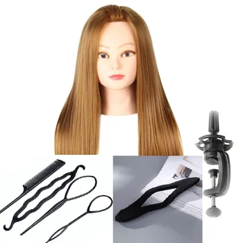 

CAMMITEVER Blonde Mannequin Head With 2 Sets Tools Manikin For Girls Female Woman Hairstyling Practice Gifts