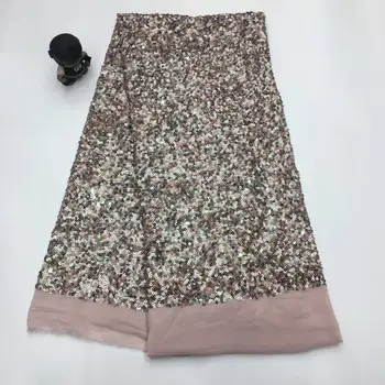 

Madison African Gold Lace Fabric 2019 High Quality Lace Embroidery Lace Trim French Sequins Fabric For African Wedding Dress