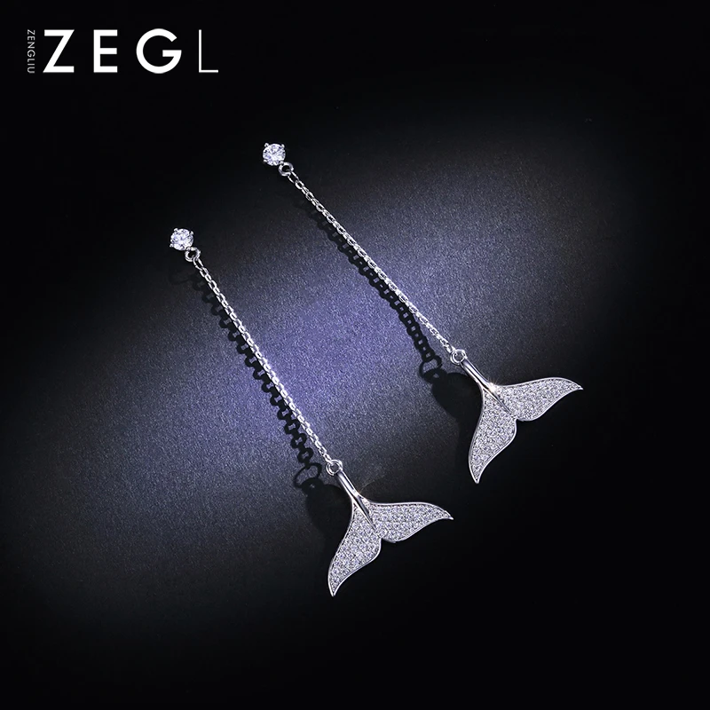 

ZEGL Mermaid Hime Earrings Fishtail Earrings Women's Earrings Dolphin Earrings Pendant Earrings