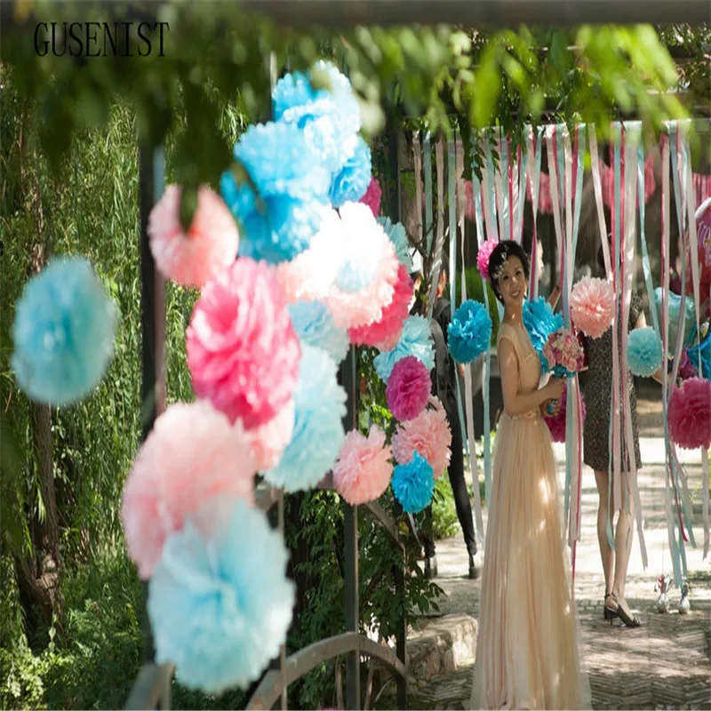 

15 шт милые украшения для babyshower 10 15 20 см бумажные цветы бумажные шарики-Помпоны фонарики для вечеринки Декор Ремесло Свадьба