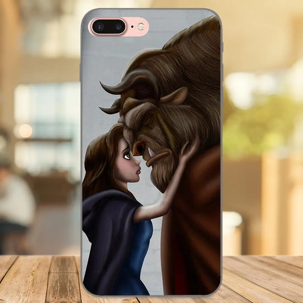 Романтическая Красавица и Чудовище для Apple iPhone X XS Max XR 4 4S 5 5S SE 6 6S 7 8 Plus Мягкий ТПУ