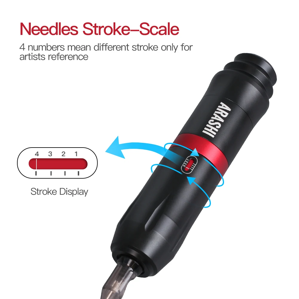 Регулируемый ход татуировки роторная машина Ручка стиль пистолеты RCA шнур Перманентный макияж машина аксессуары для татуировки Arashi