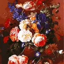 Красивое сочетание цветов с цветочным принтом DIY цифровой живописи маслом по номерам мода ручная роспись без Рамки 40x50 см