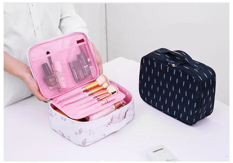 Женская дорожная сумка, модная упаковка, кубики, сумка-Органайзер для путешествий, косметичка для хранения, печать, переносная упаковка для хранения