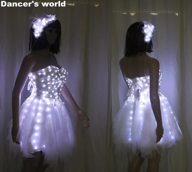 2017 New Belly Dance Dress Led Costumes Bride Light Up Luminous 2017 New Belly Dance Dress Led Costumes Bride Light Up Luminous Clothes Costume Ballet Tutu