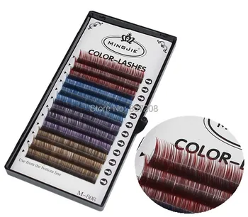 

Mingjie NEW 4 colors mix c curl 0.12mm thickness 12 strips False eyelashes 8/10/12mm available Eyelash extensions
