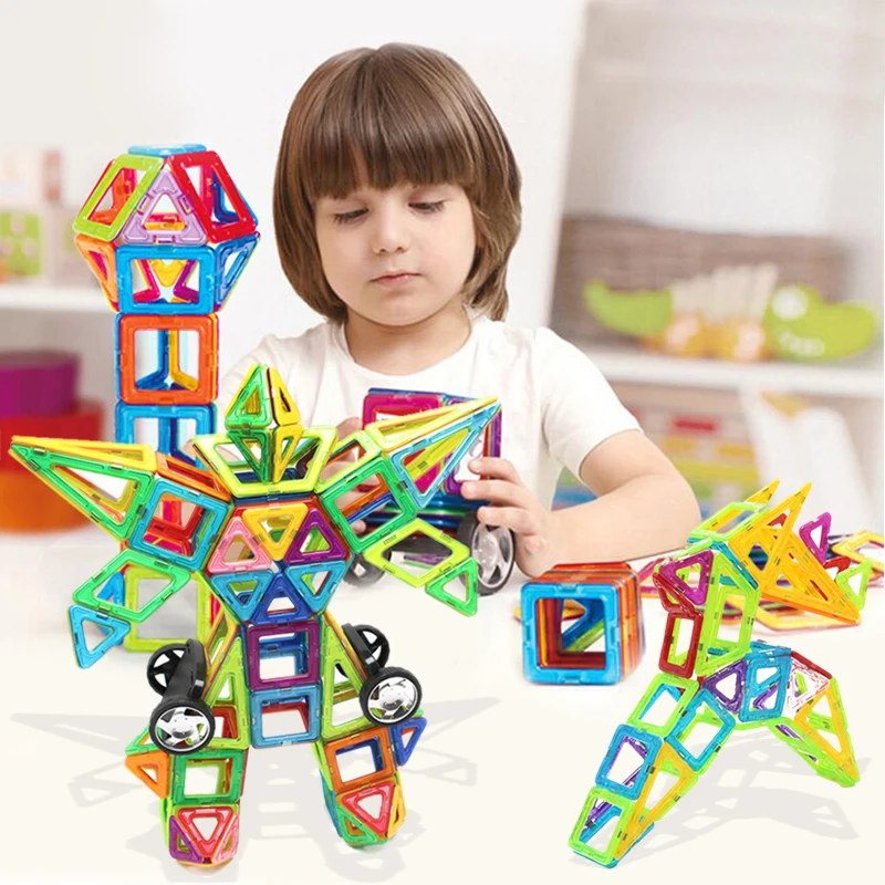 

LittLove Mini Enlighten Bricks Educational Magnetic Designer Toy Square Triangle DIY Building Blocks Toys For Children