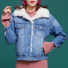 Новое поступление меховая парка зимняя куртка женское натуральное меховое джинсовое пальто женское теплое с длинным рукавом меховой воротник Женская куртка kz348