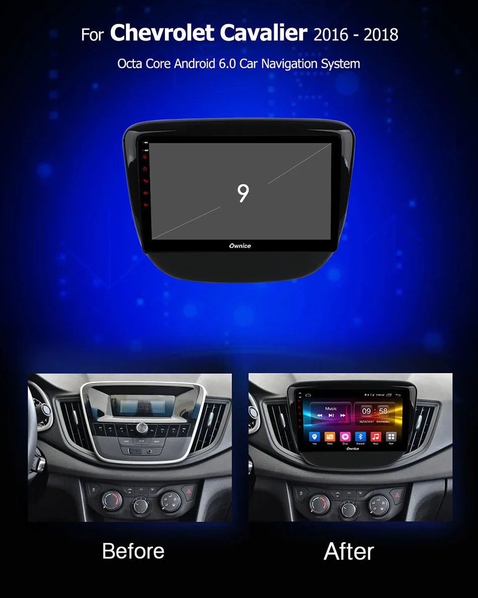Top Ownice C500+ G10 Octa Core Android 8.1 Car DVD Radio GPS Audio for Chevrolet Cavalier 2016 - 2018 with DAB+ 2GB RAM 32G ROM 2