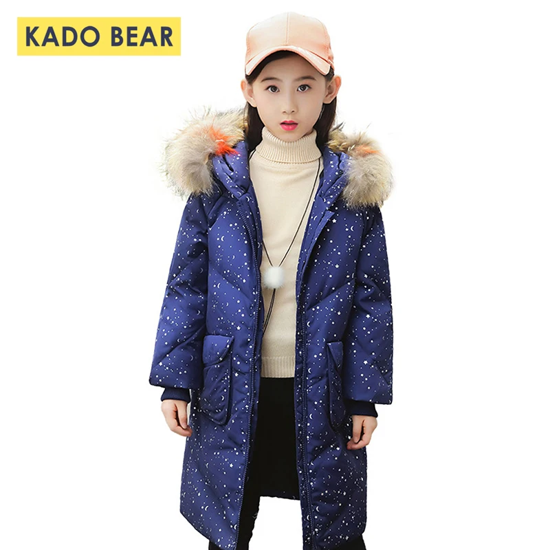 

Kids Girls Fur Collar Thick Winter Down Coat Jackets Baby Girl Warm Clothes 2018 Fashion Children Snowsuit Outerwear Baby Coats