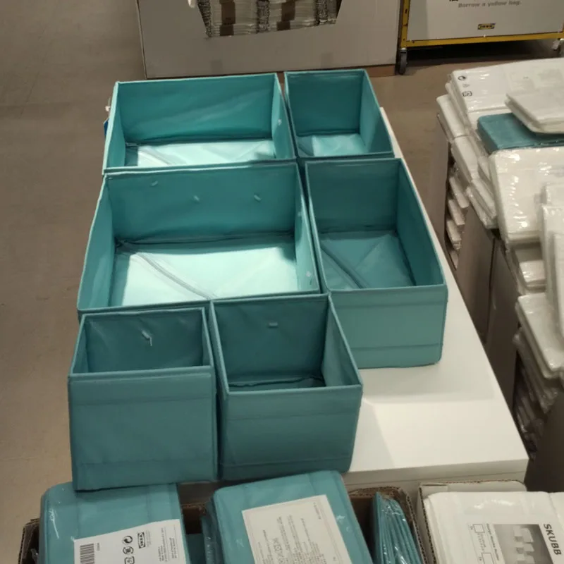 Набор из 6 SKUBB коробка для хранения из полиэстера складные корзины для одежды разного размера с молнией на нижней части нижнее белье Органайзер