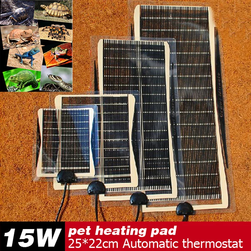 

Hot Selling 15W 25*22CM Armer Bed Mat Pad Amphibians Adjustable Temperature Pet Reptile Heating Heater Dog Warm Tool For Sale