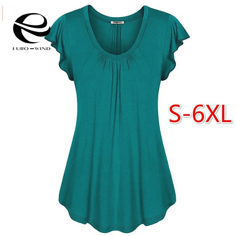 زائد حجم 6XL 2019 الصيف T قميص المرأة فراشة كم س الرقبة الصلبة القطن قمم تي شيرت الإناث عارضة فضفاض الكورية الملابس زائد حجم 6XL 2019 الصيف T قميص المرأة فراشة كم س الرقبة الصلبة القطن قمم تي شيرت الإناث عارضة فضفاض الكورية الملابس