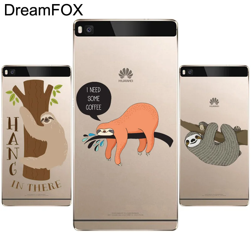 

DREAMFOX L087 Sloth Soft TPU Silicone Case Cover For Huawei P8 P9 P10 Lite Plus 2017 Honor 8 Lite Pro 9 6X