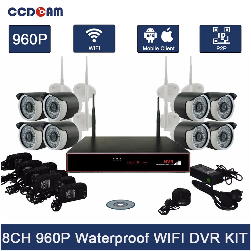 CCDCAM 8CH Wifi NVR Kit Complete CCTV Camera Set 1.3MP Wifi IP Camera
